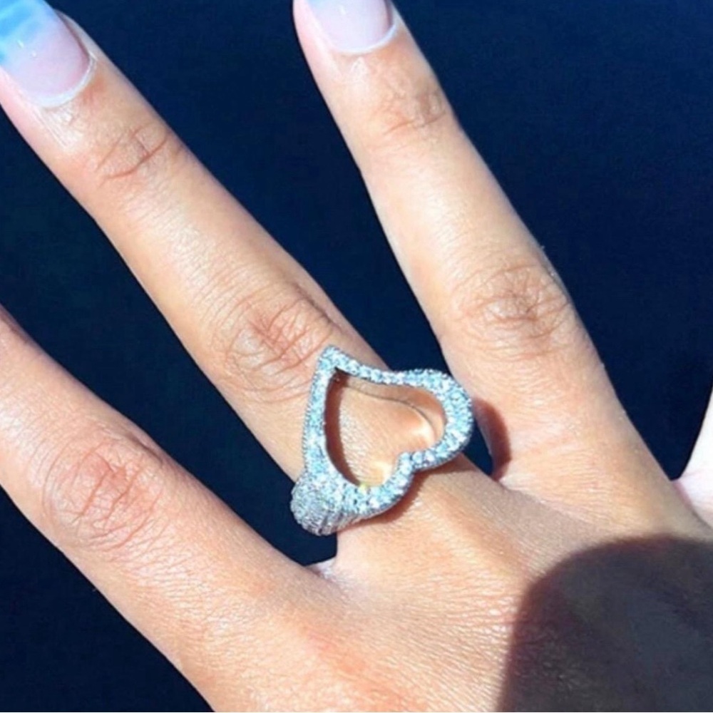 Open heart ring size 8